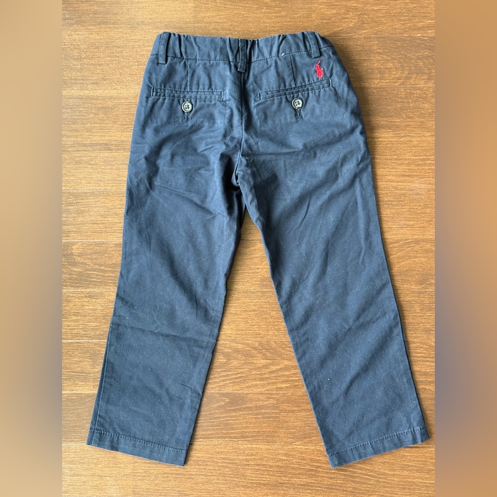 Ralph Lauren 3T Navy Blue Kids Chinos with Red Pony